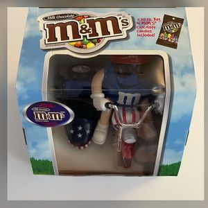 M&M's Vintage Candy Dispenser Blue M&M motorcycle
